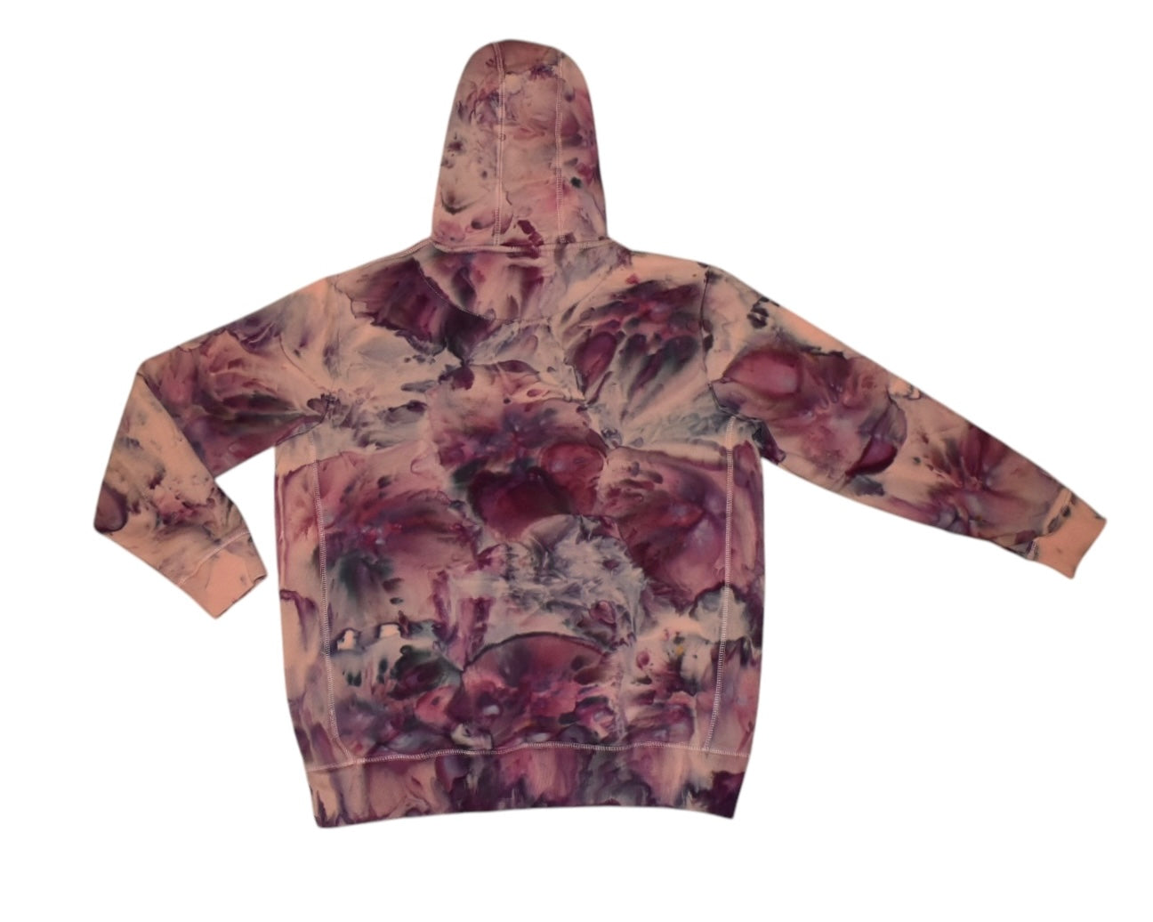 Organic Cotton Hooded Unisex Fleece Sweatshirt in Pinks & Blacks - L