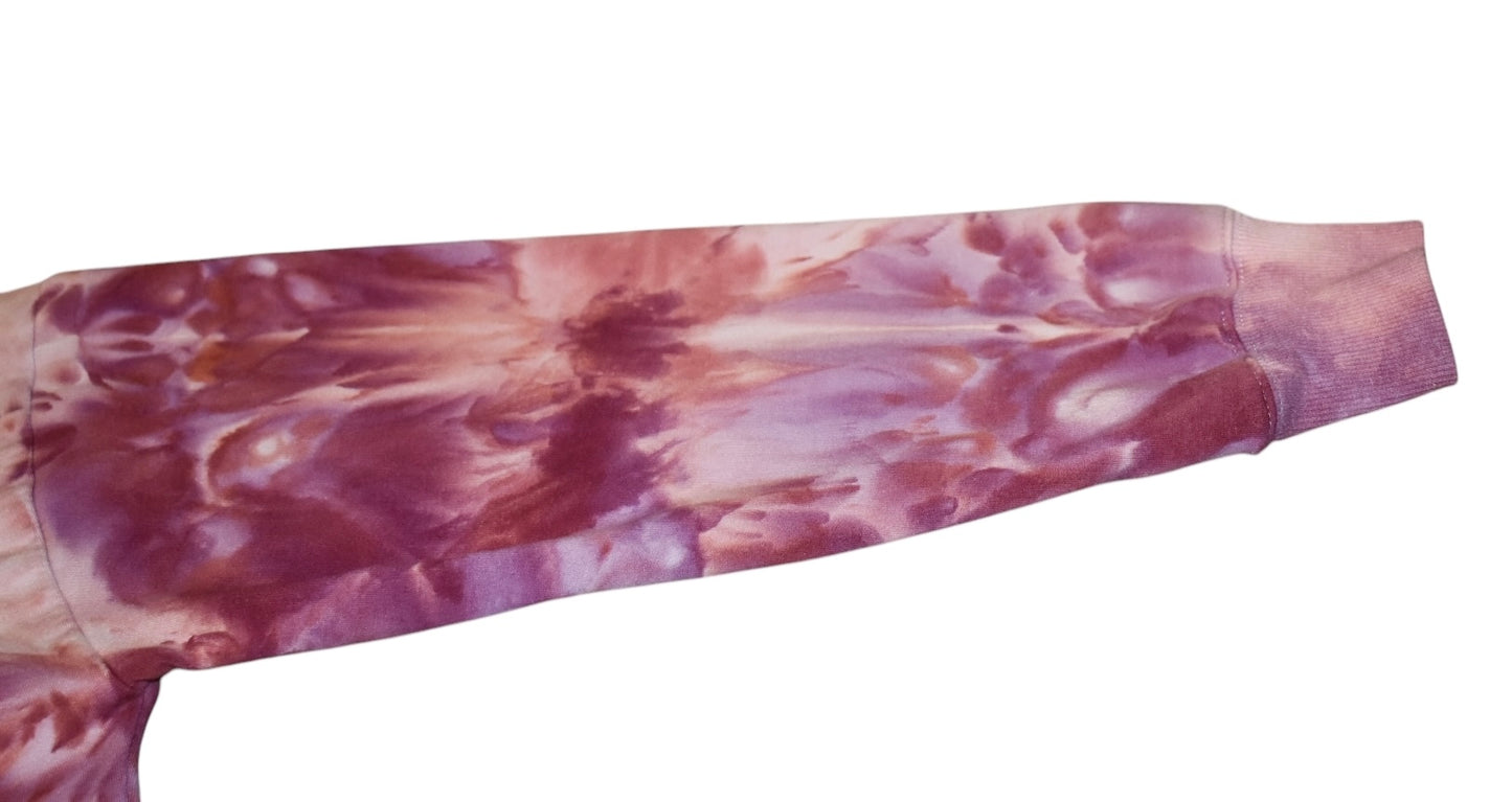 Women's Viscose Blend Hooded Ice-dyed Sweatshirt in Spiced Violet - L