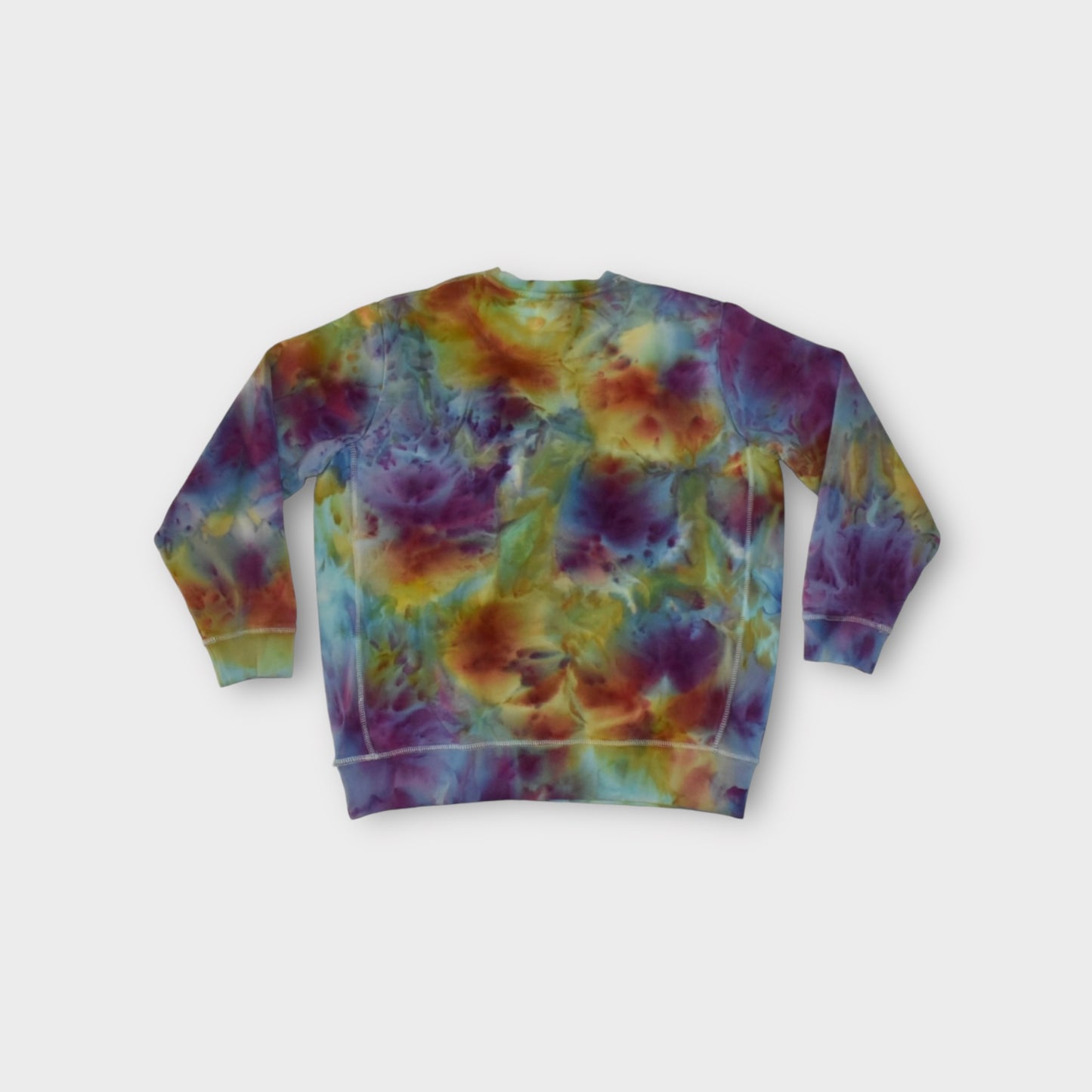 Ice-dyed Organic Cotton Unisex Crewneck Sweatshirt - Dragonberry Sunrise, Size L