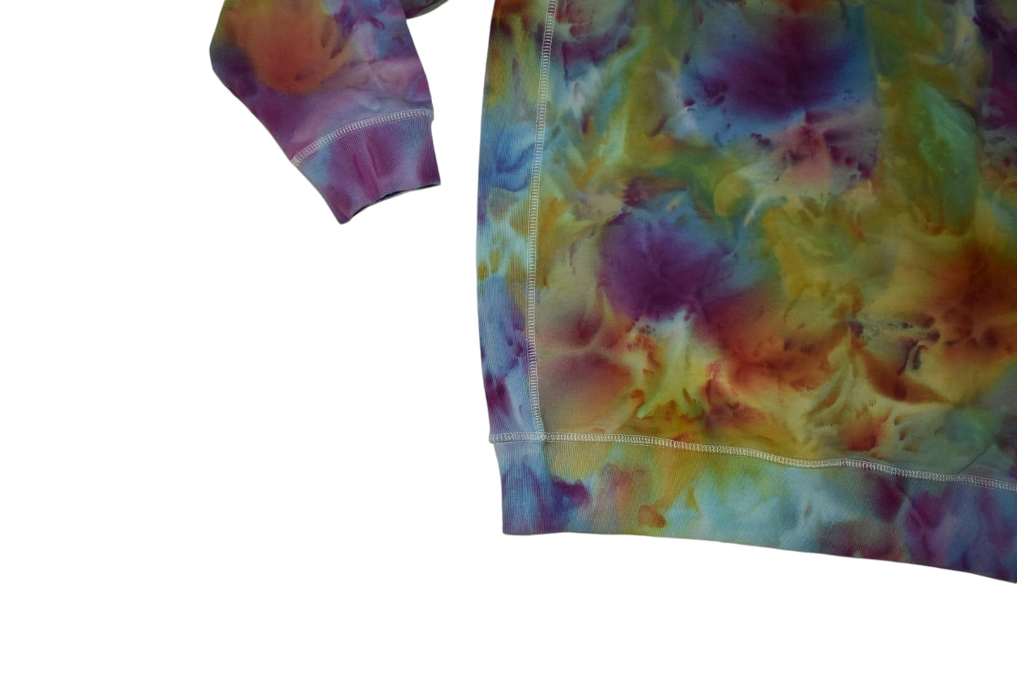 Ice-dyed Organic Cotton Unisex Crewneck Sweatshirt - Dragonberry Sunrise, Size L