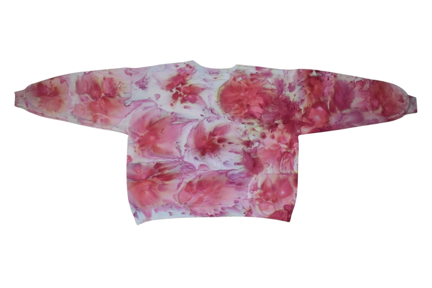 Ice-dyed Unisex Crewneck Sweatshirt in Frosted Watermelon- 2XL