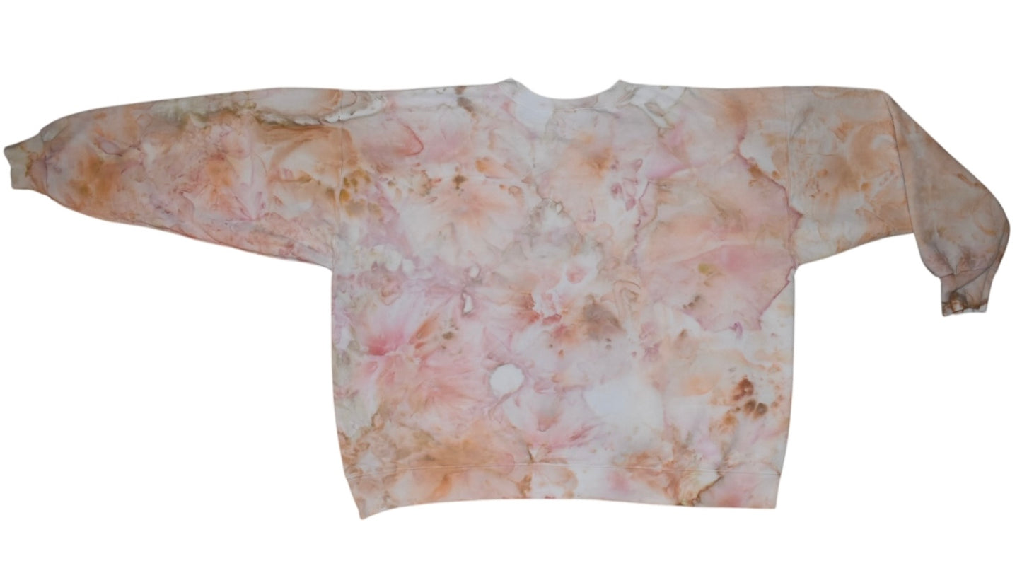 Ice-dyed Unisex Crewneck Sweatshirt in Neutral Rose - 2XL