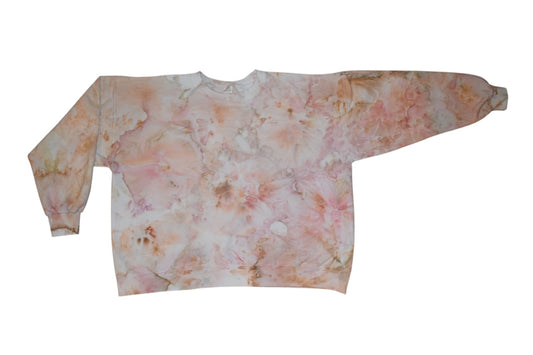 Ice-dyed Unisex Crewneck Sweatshirt in Neutral Rose - 2XL